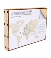 Wooden City - Wooden World Map Extra Large - Coral